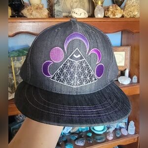 Lyrical Visions Moon Phase Snapback Hat Satin Interior